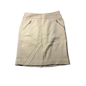 Loft Outlet Skirt camel color‎ with zippers size 6 beige